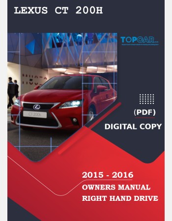 lexus ct 200h 2015-2016 owners manual